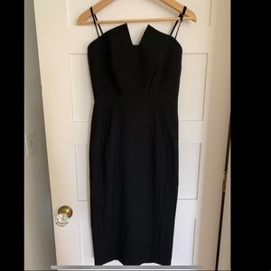 Rachel Roy Black Midi cocktail dress size 4